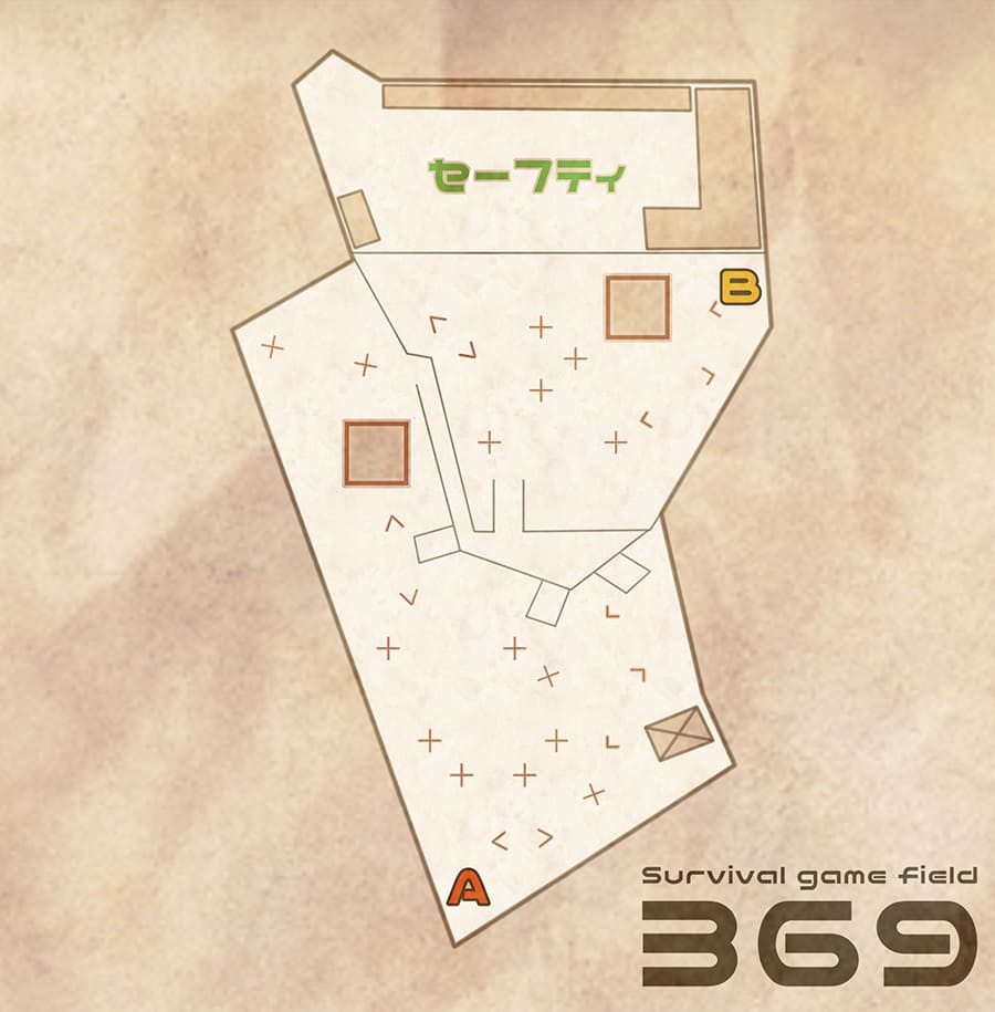 山梨のサバゲ―フィールド369マップ
